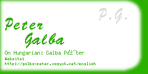 peter galba business card
